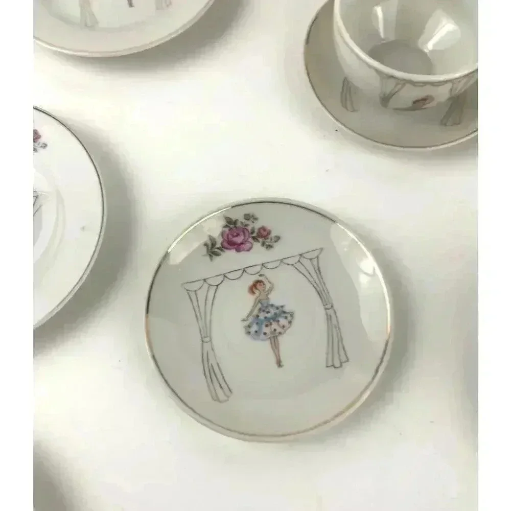 VTG Lot of 17 Child's Tea Set Japan Lady Ballerina Tea Set‎ General IND NY